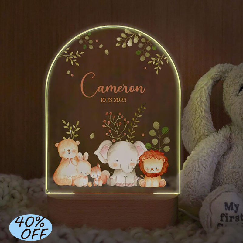 Baby Nursery Boy - Lampka Nocna dla Dzieci z Własnym