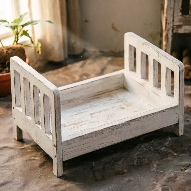 Baby Nursery Boy - Sofa do pozowania niemowląt, retro drewniane