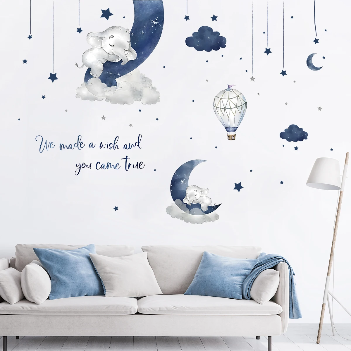 Baby Girl Nursery Quotes - 1Pc Cartoon Animal Elephant Naklejka ścienna
