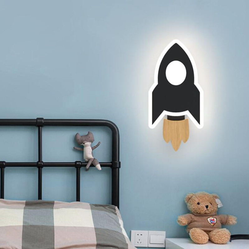 Kreskówka LED Rakieta Kinkiet  – Baby Nursery Wall Lights recenzja i cena